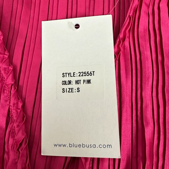 Blueb. Collection Hot Pink Long Sleeve Blouse With Drawstring Waist Size S - Picture 4 of 6